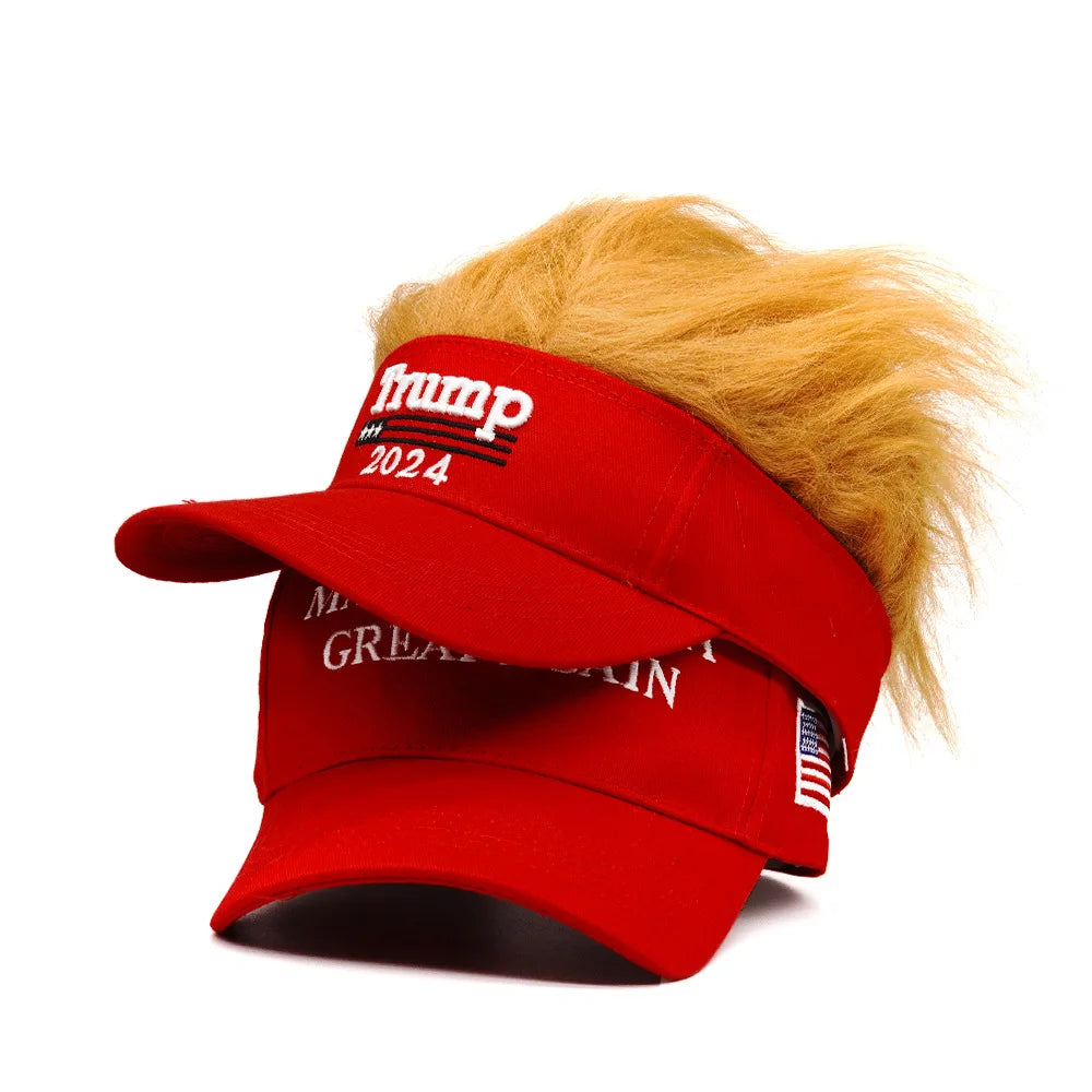 Trump 2024 Fake Hair Visor