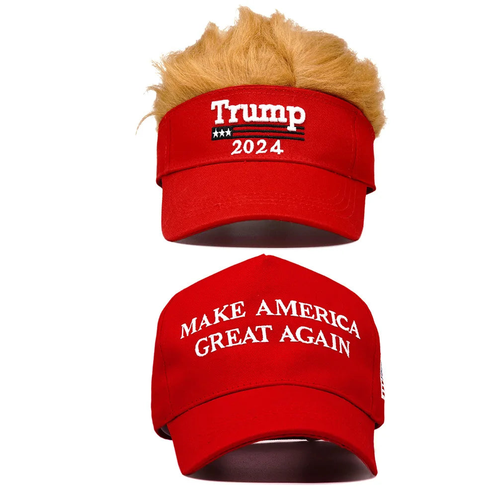 Trump 2024 Fake Hair Visor